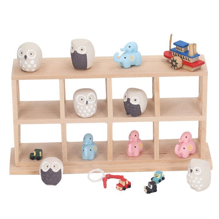 1:12 scale dollhouse shelf made of wood and resin, 8 shelves, beautiful appearance, dollhouse storage rack with
