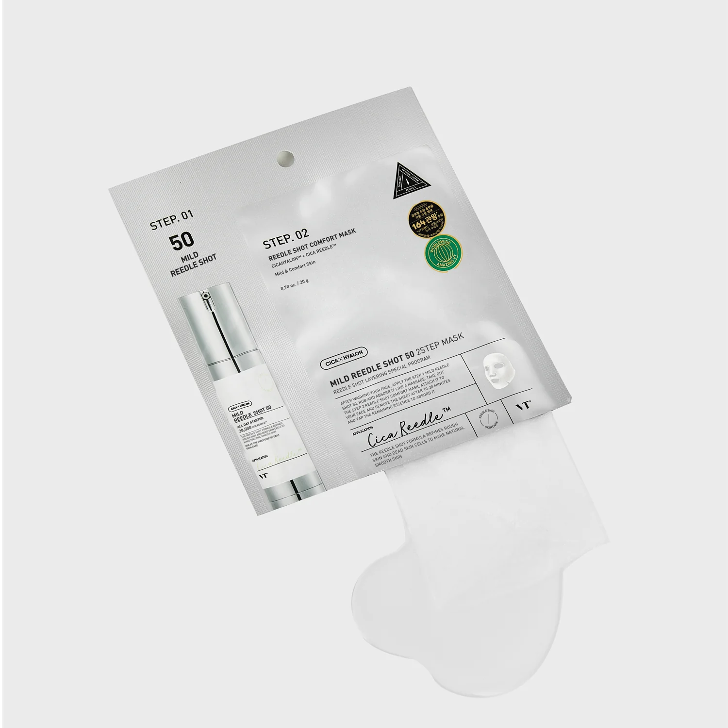 Viso MILD REEDLE SHOT 50 2-STEP MASK - Cofanetto Antimperfezioni, Cofanetto Antirughe, Maschera Anti-età viso, Siero viso antimperfezioni, Trattamento Rigenerante