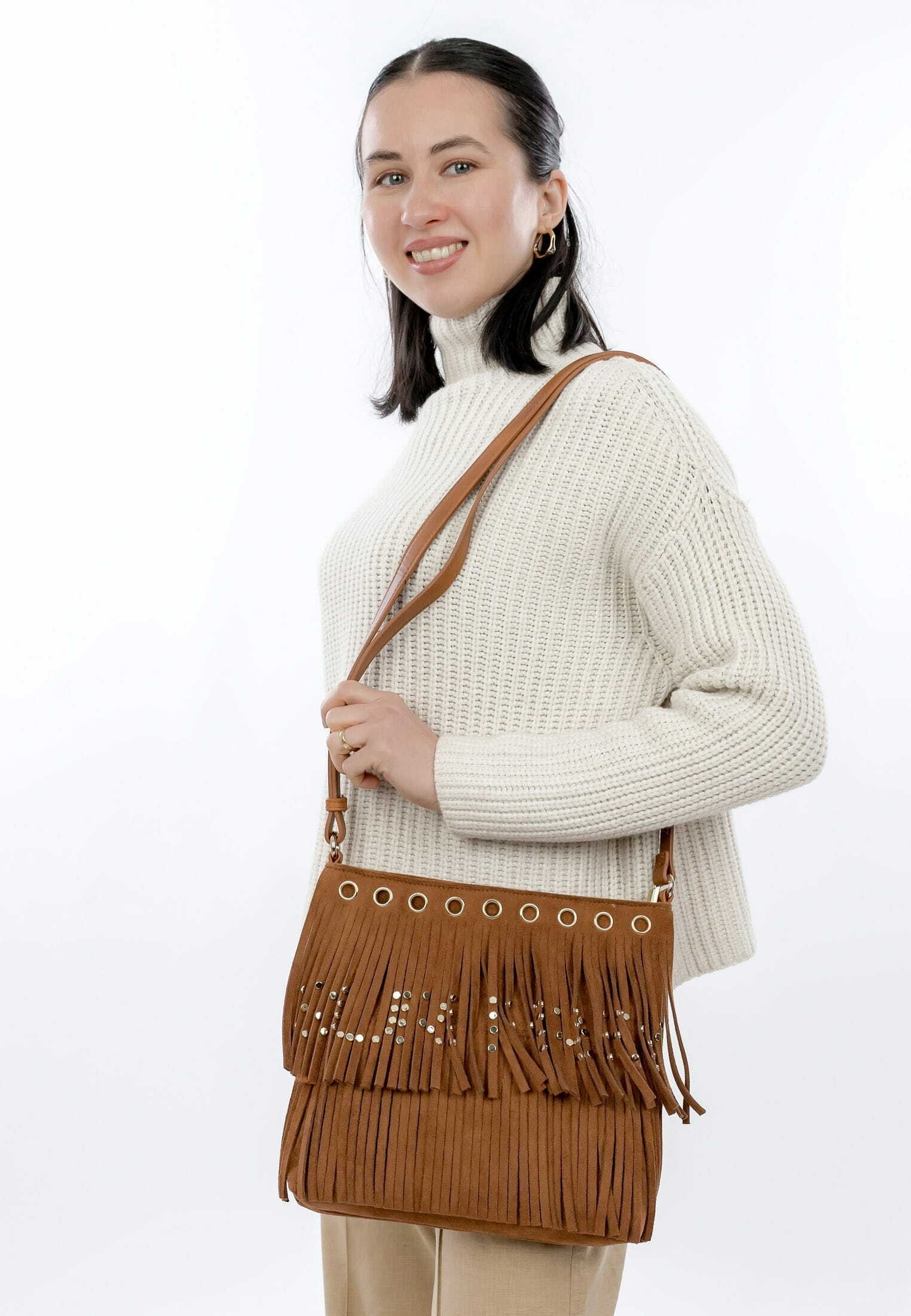 SURI FREY UMHÄNGE BECKY - Schoudertas - cognac