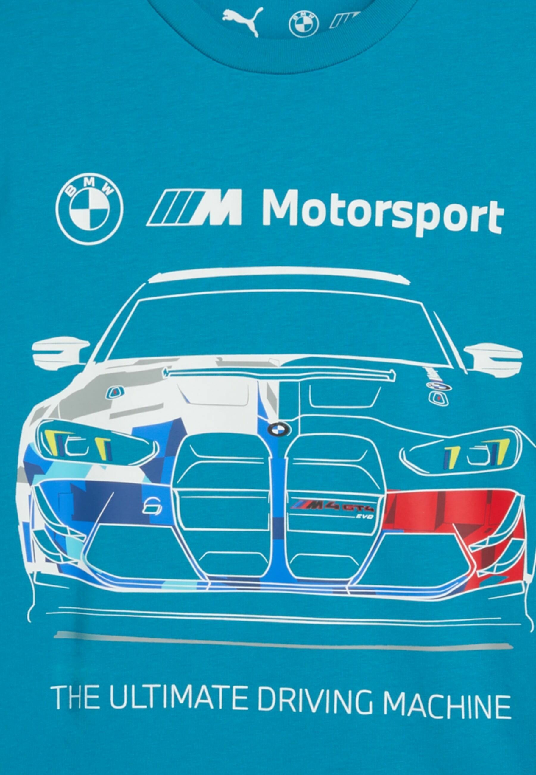 Puma BMW MMS CAR GRAPHIC TEE - Koszulka z nadrukiem - tropikalny niebieski