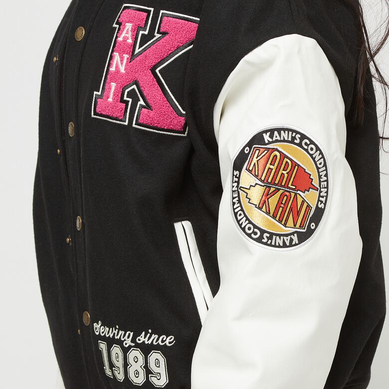Retro oversized collegejack met patches