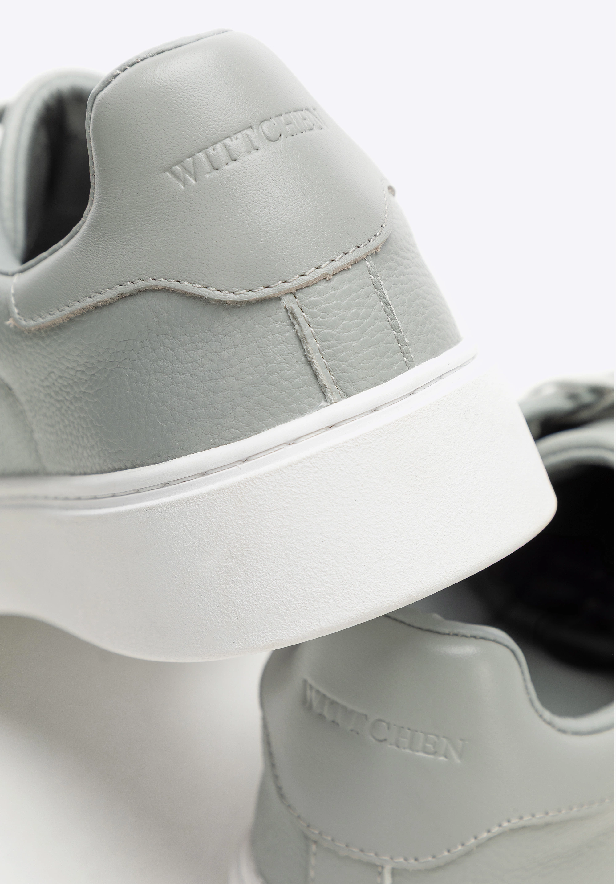 Męskie sneakersy ze skóry naturalnej licowej szare