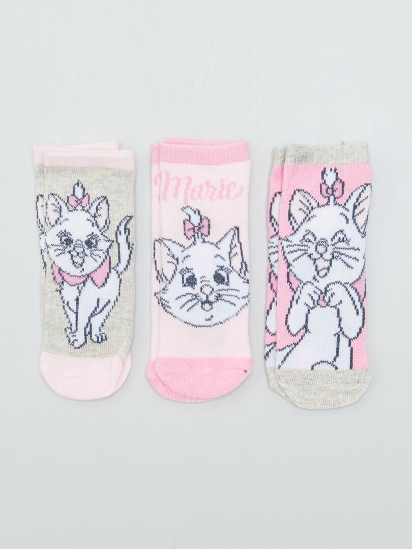 3 paar 'Disney'-sokken - grijs/roze