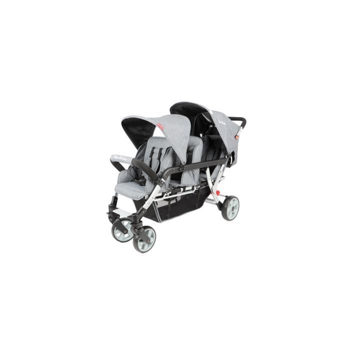 Poussette triple Familidoo Lidoo H3E + Ergondrive Full Grey