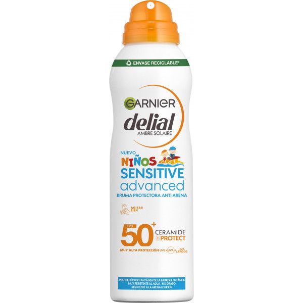 „Delial Sensitive“ pažangus apsauginis smėlio dulksna su SPF 50 vaikų apsaugai