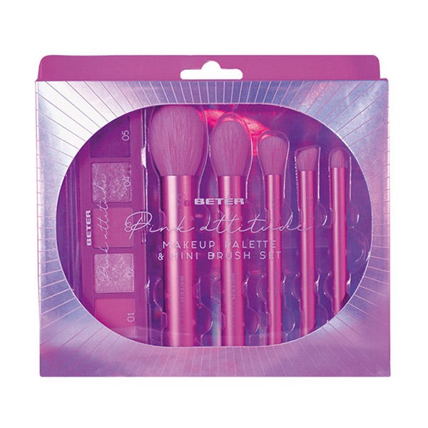 Pink Attitude Makeup Palette & Mini Børste Sæt | 1 stk.