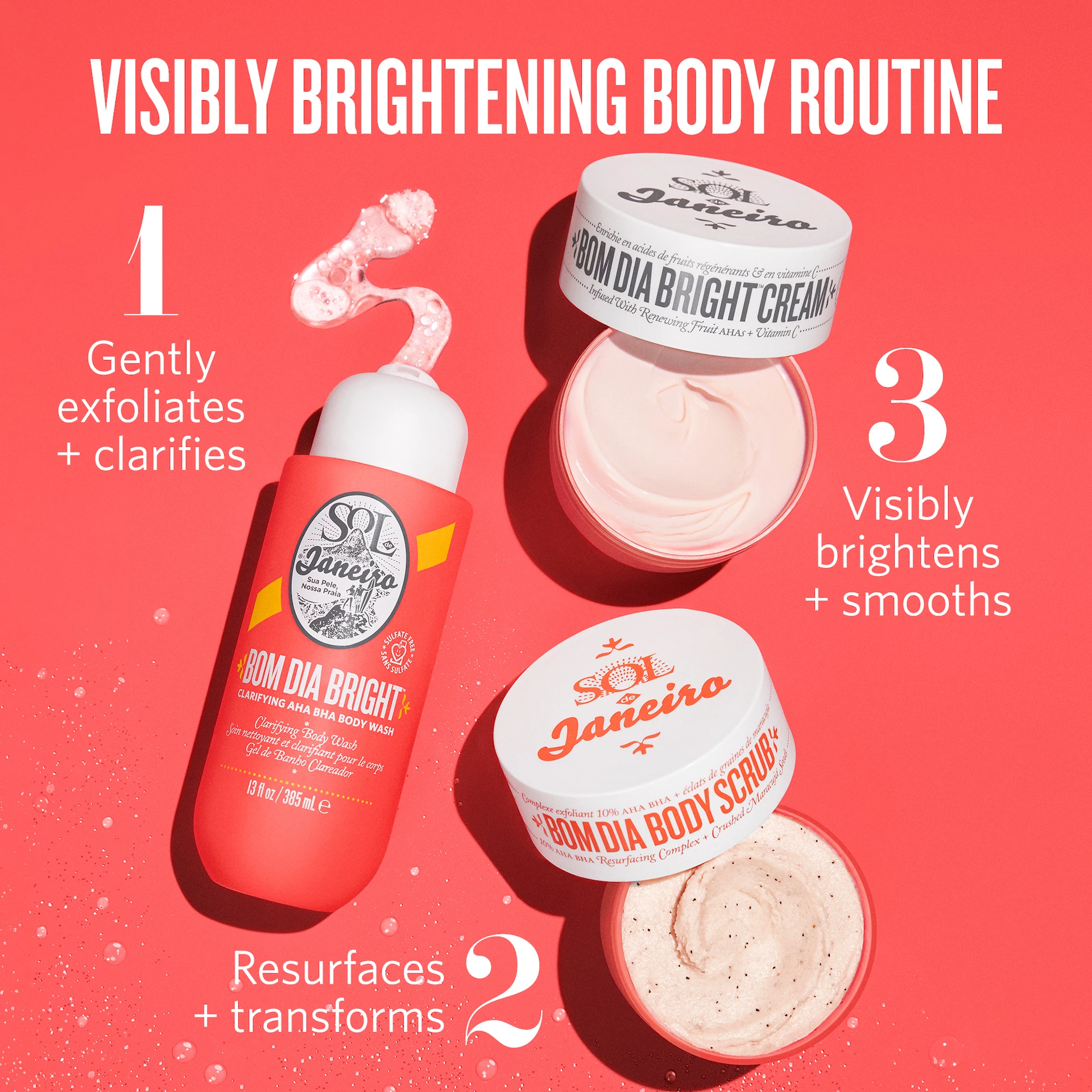 Bom Dia Bright Clarifying AHA BHA vodica za tijelo 385 ml - Sol de Janeiro