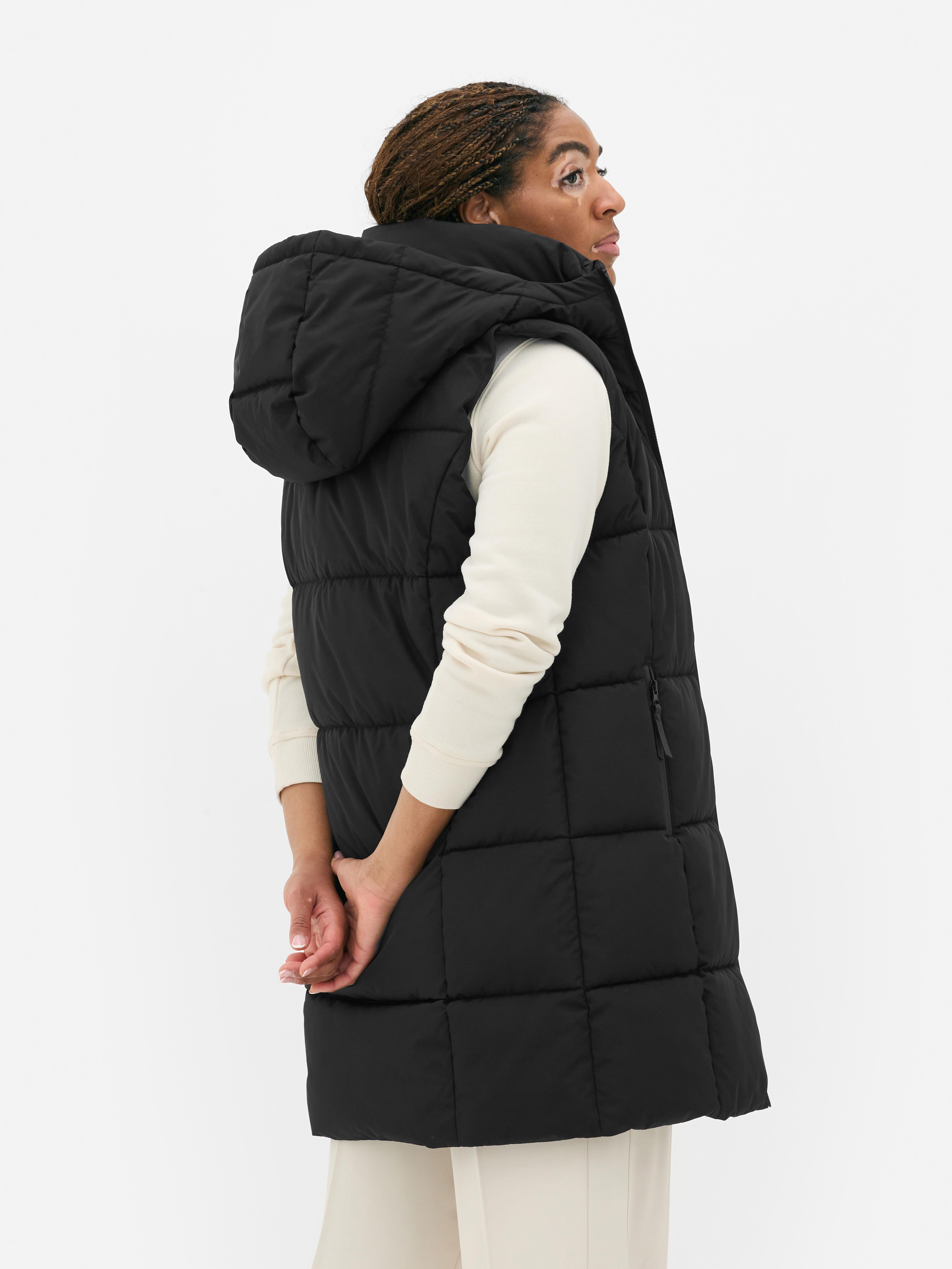 Vestă de corp cu glugă Vestă de corp căptușită cu glugă, fermoar și buzunare