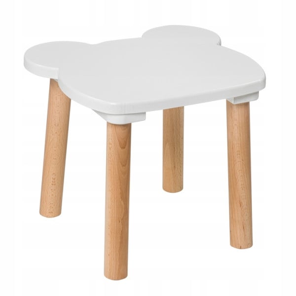 Taboret krzesełko dla dzieci Miś białe