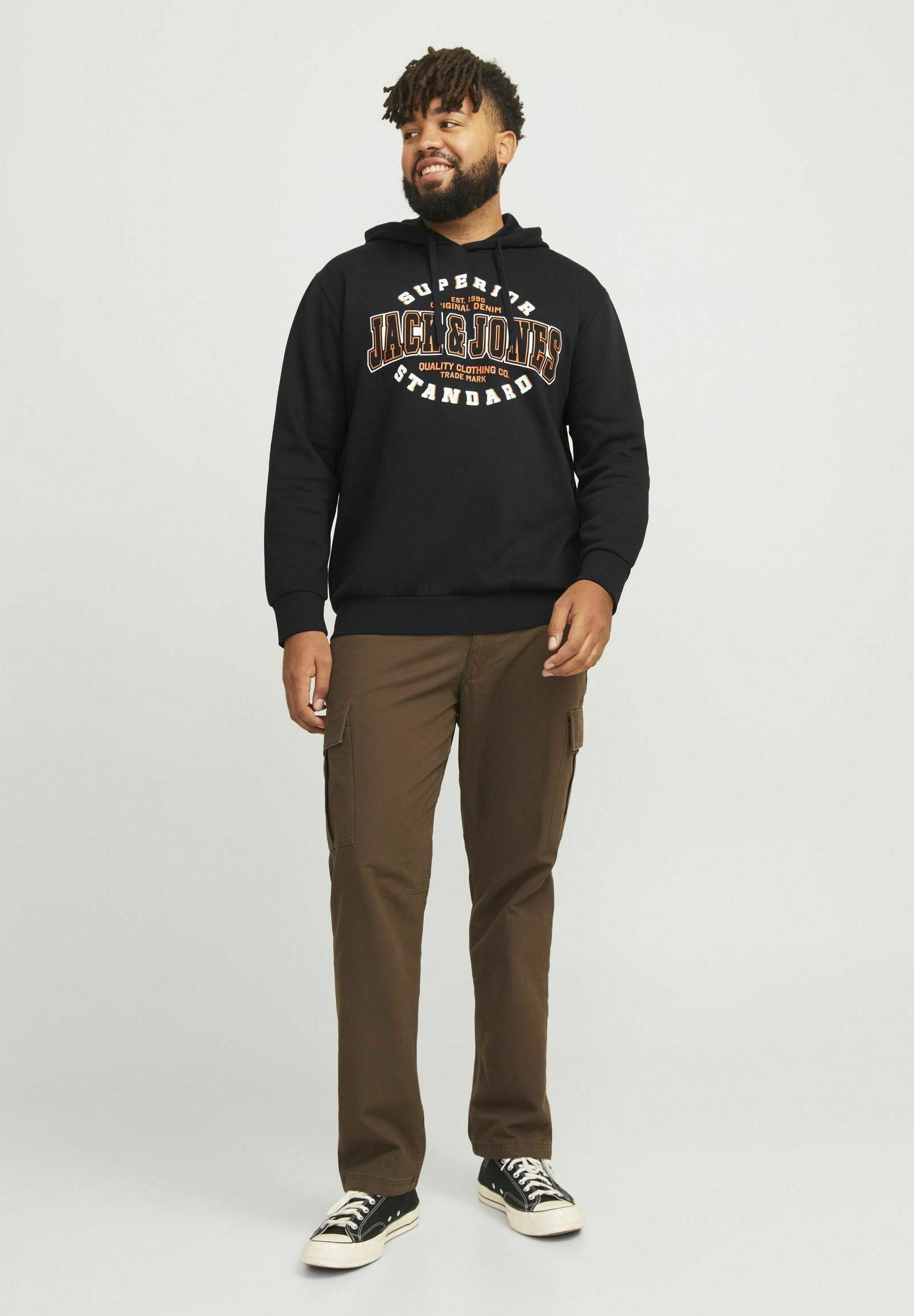 Jack & Jones JJELOGO - Mikina s kapucí - black