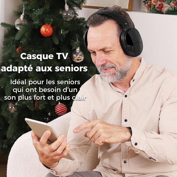 Casque sans fil - LAMPE DU PARFUMEUR - Modèle TV RF - Station de charge & émetteur RF - Bluetooth 5.3 - Autonomie 10–15 h