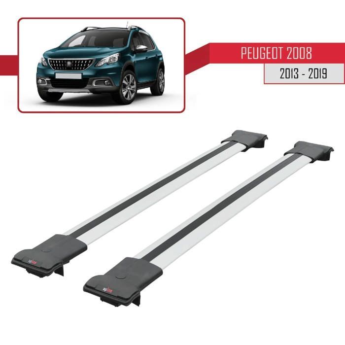 Barras de techo para Peugeot 2008 2013-2019, modelo FLY, portaequipajes para coche - Gris