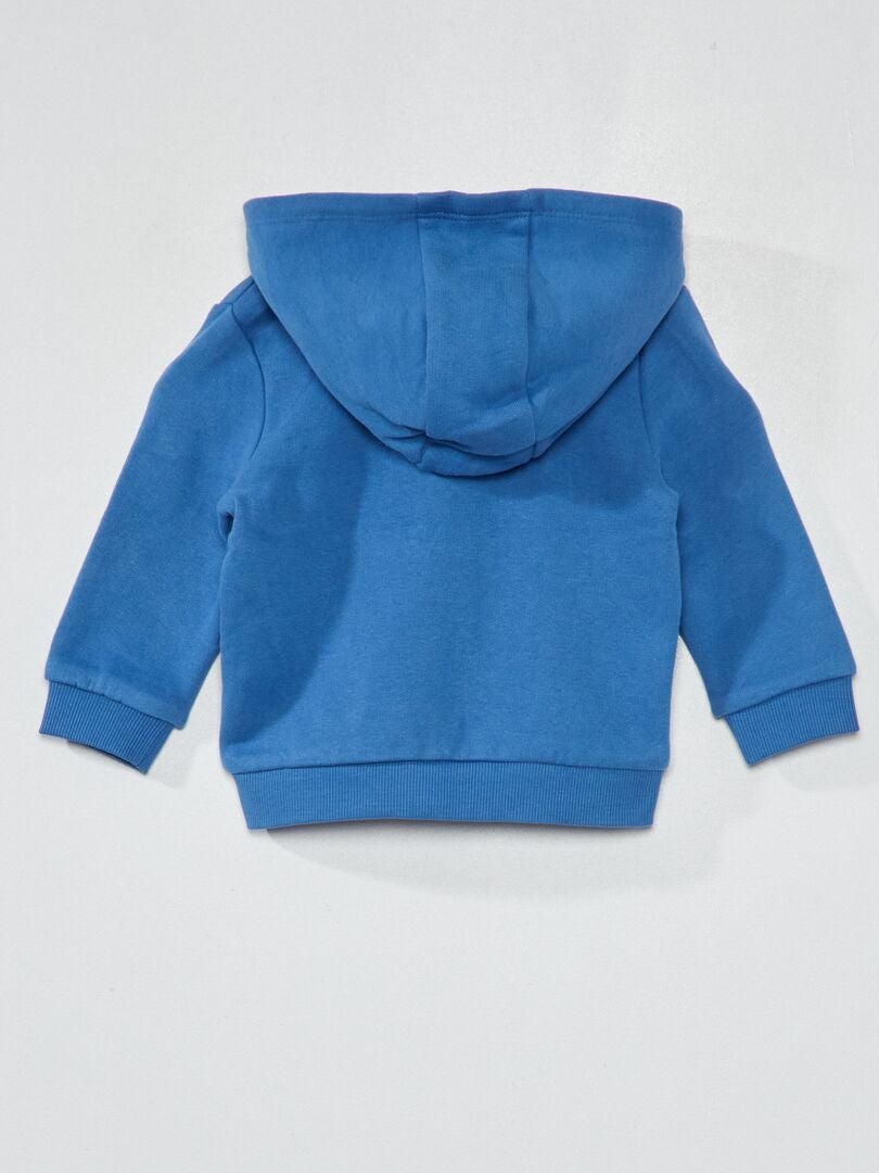 Trui met rits van fleece - BLAUW