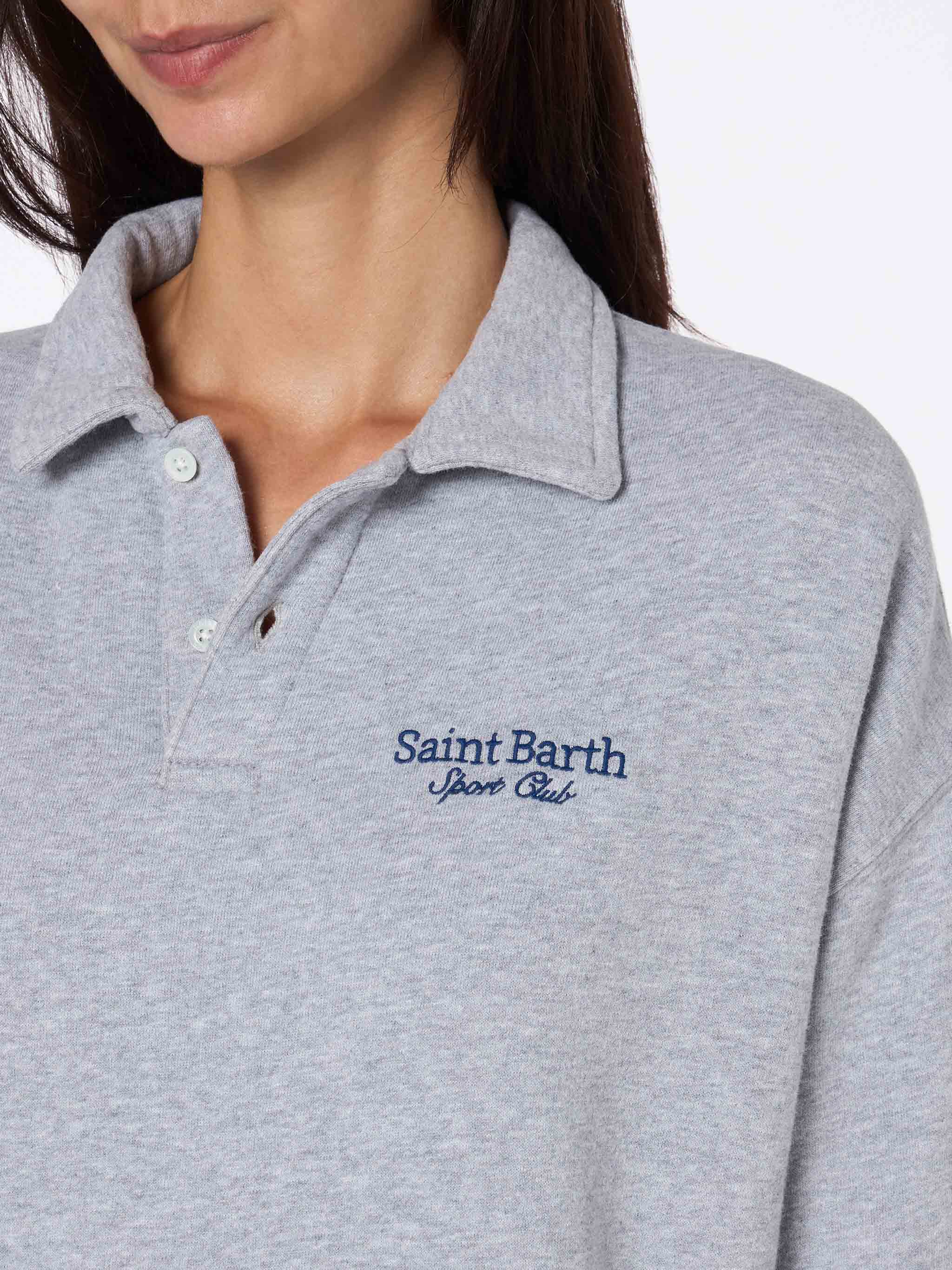 Graues Damen-Poloshirt von Berenice mit dem Sportclub St. Barth