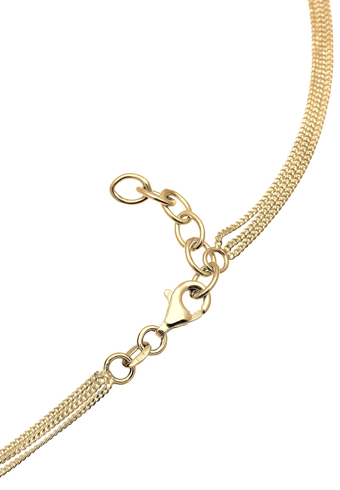 Elli Femmes demi-lune couches tendance avec cristaux en argent sterling 925