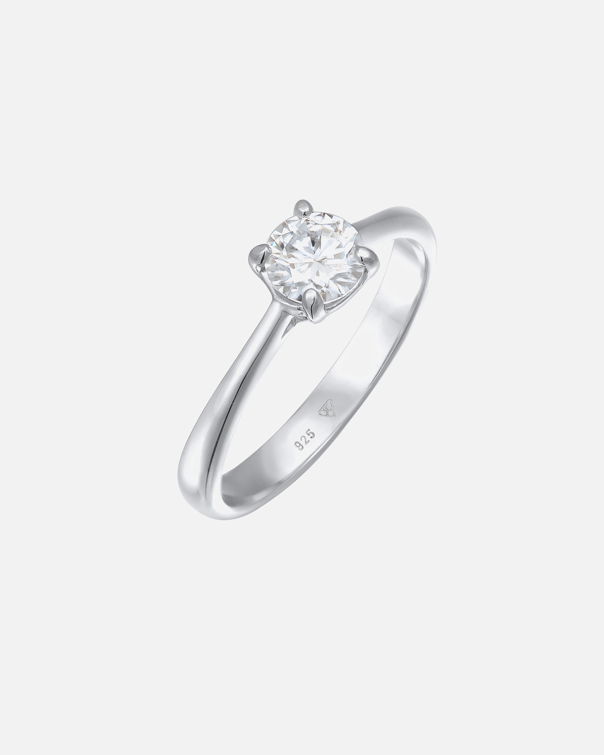 Elli PREMIUM Femmes Bague de fiançailles Solitaire avec Moissanite en Argent Sterling 925 Plaqué Or