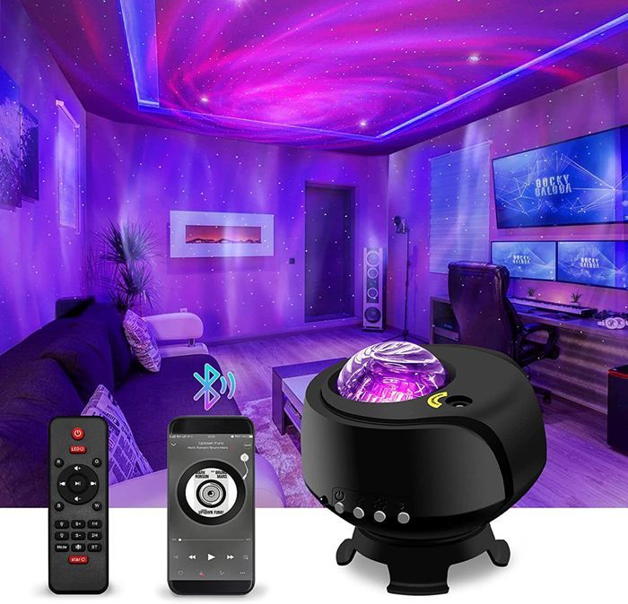 Large Galaxy Projector - Nebula Starry Sky - LED Projection Lamp with Remote Control, 4 Colors, Bluetooth - for Children