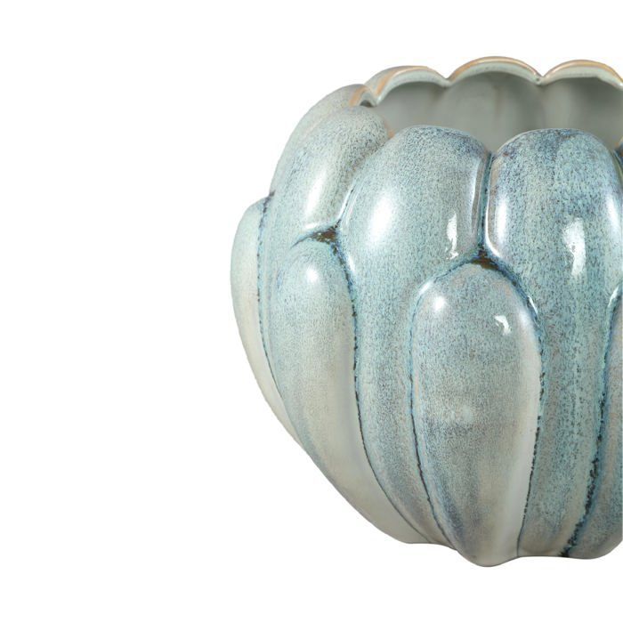 PTMD Pot de fleurs Divinder - 25x25x19 cm - Céramique - Pétrole