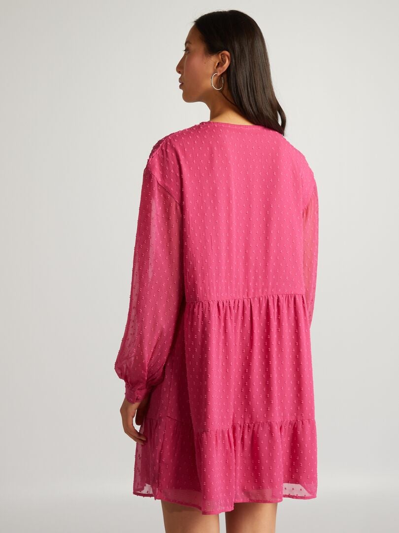 Vestido de voile Plumetis - ROSA
