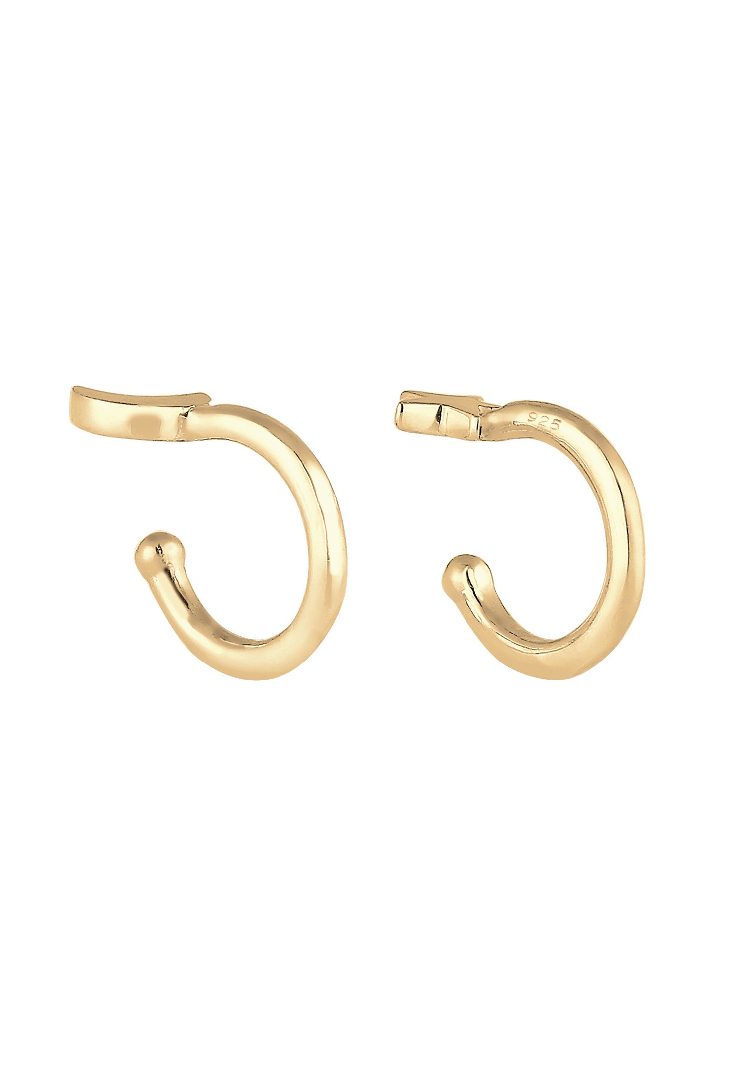 Elli Femme Tendance à Porter des Boucles d'Oreille en Demi-Lune en Argent Sterling 925