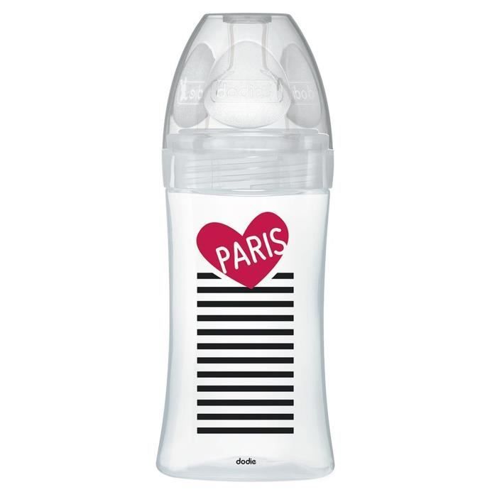 Dodie Sensation+ Anti-Kolik Glas-Babyflasche ab 0 Monaten, Paris, 270 ml