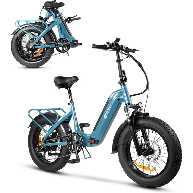 DYU 20 4.0 Fat Tire elektrische fiets voor volwassenen, 500W 48V 14AH, LG-accu, Shimano 7-versnellingen, opvouwbare e-bike