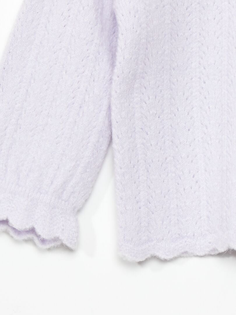 Jersey de cuello redondo con volantes - MORADO