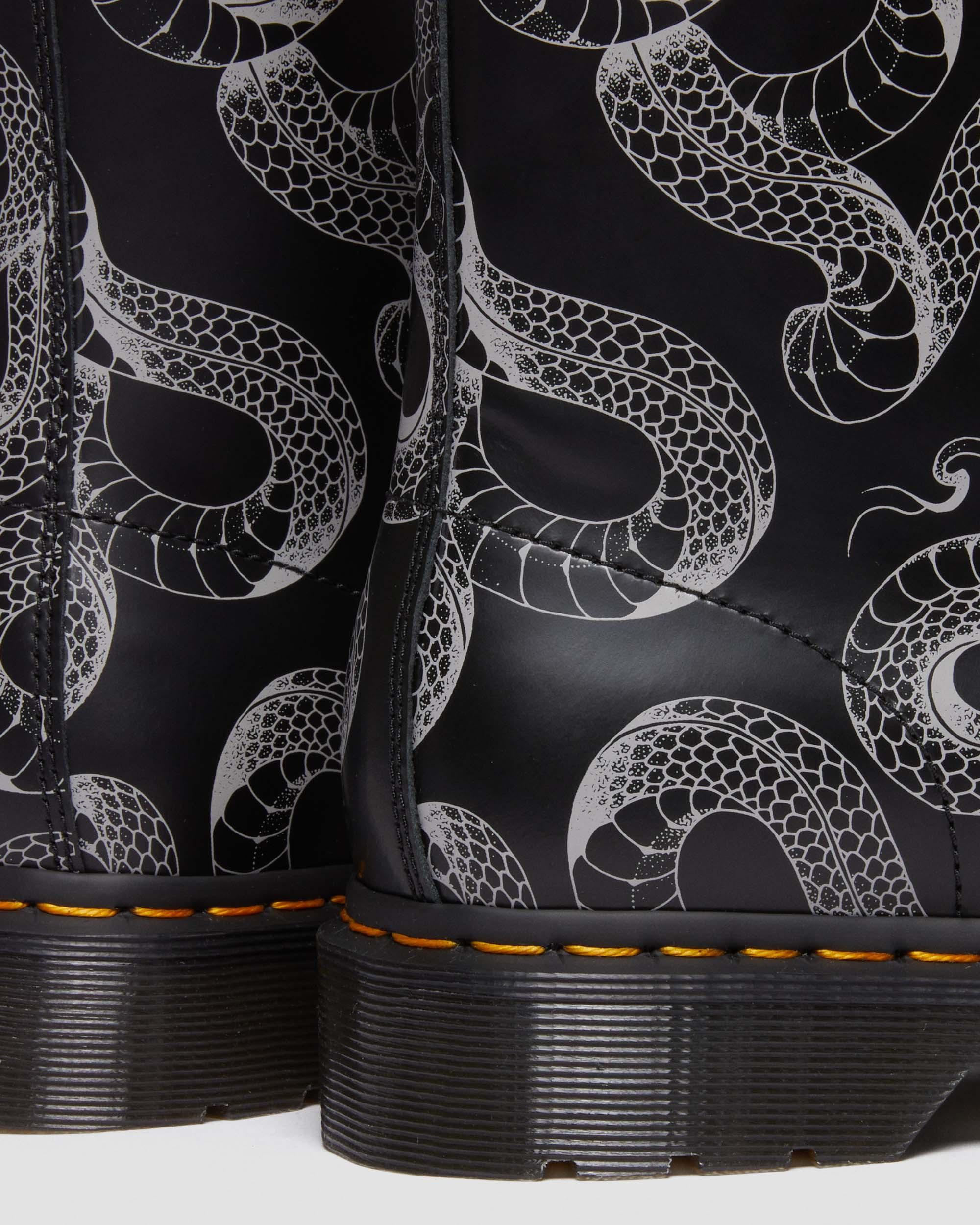 1460 Serpent Print Leather Lace Up Boots