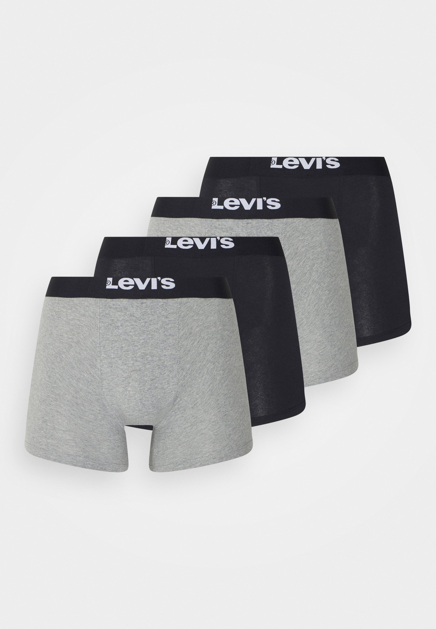 Lot de 4 boxers Levi's® pour homme, couleur unie, noir/gris chiné