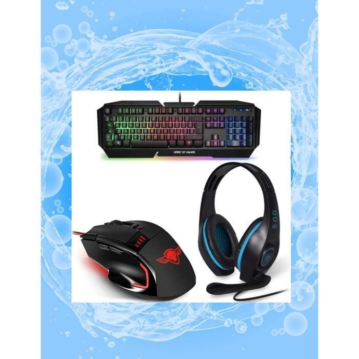 Pacchetto periferiche da gioco - Spirit Of Gamer - PRO-MK5 - Cuffie + Mouse + Tastiera - Anti-Ghosting - Modalità Gioco