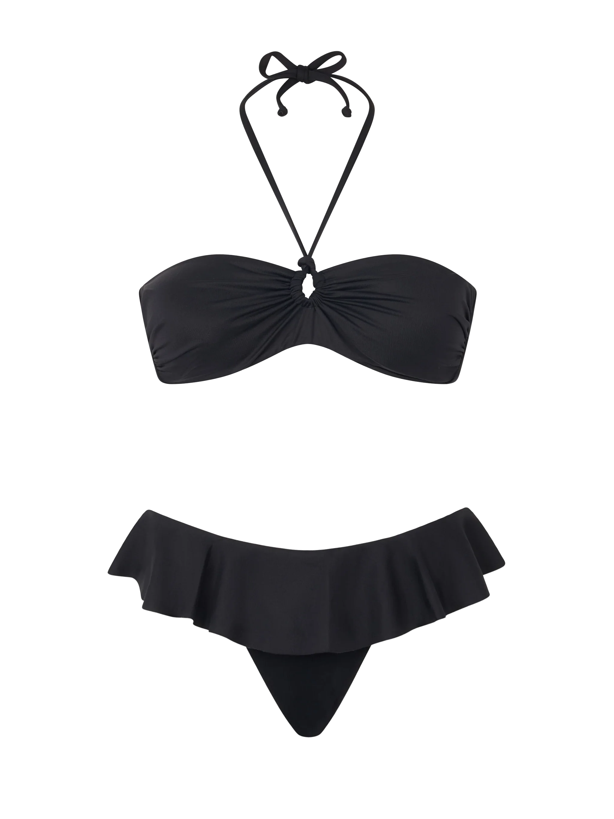 Zwarte bandeau bikini voor dames