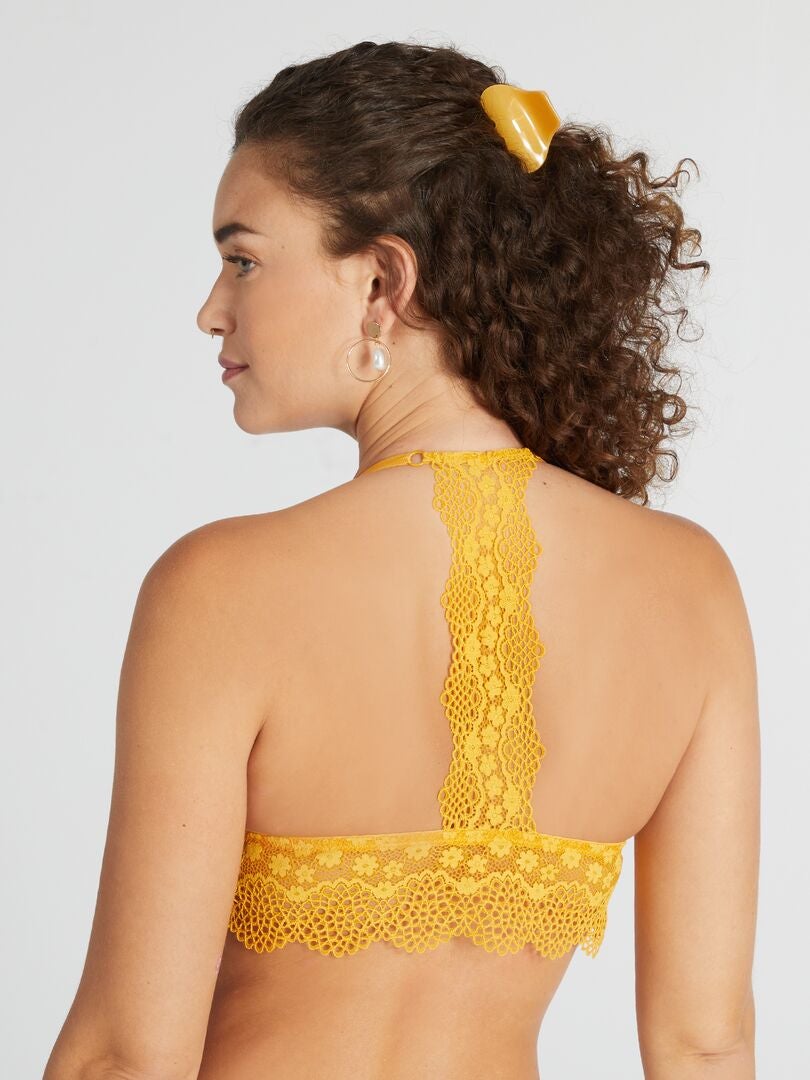 Sutiã Triângulo de Renda - Amarelo