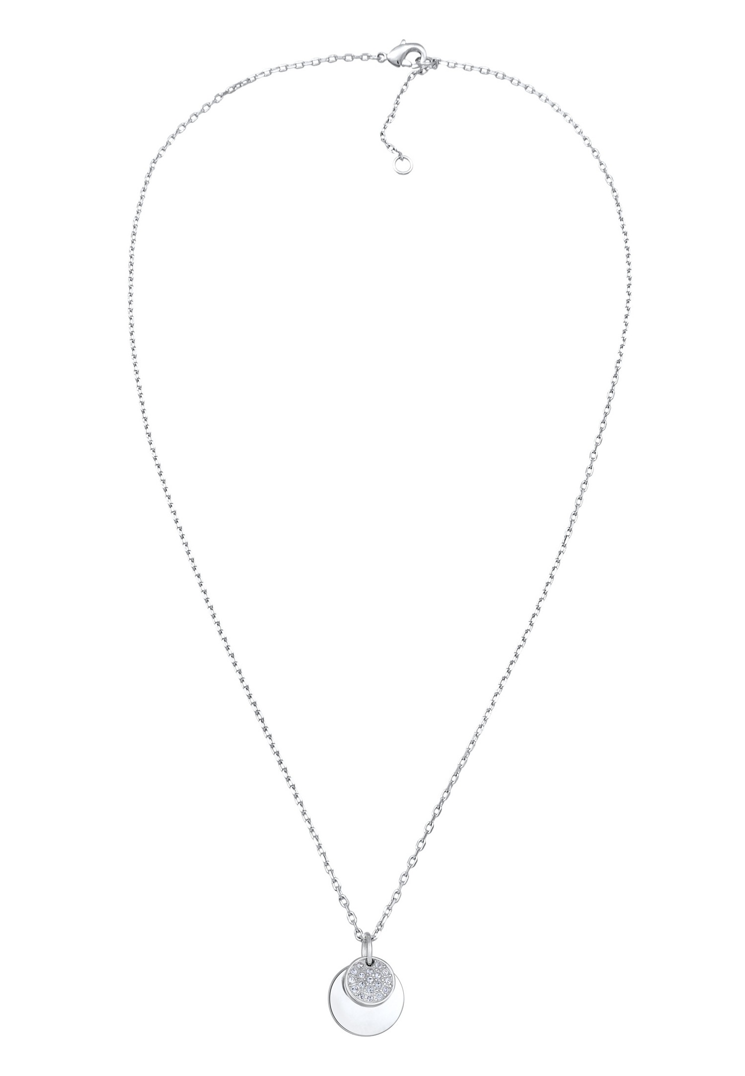 Elli Femmes Pendentif Plaquette Élégante Couleur Argent avec Cristaux