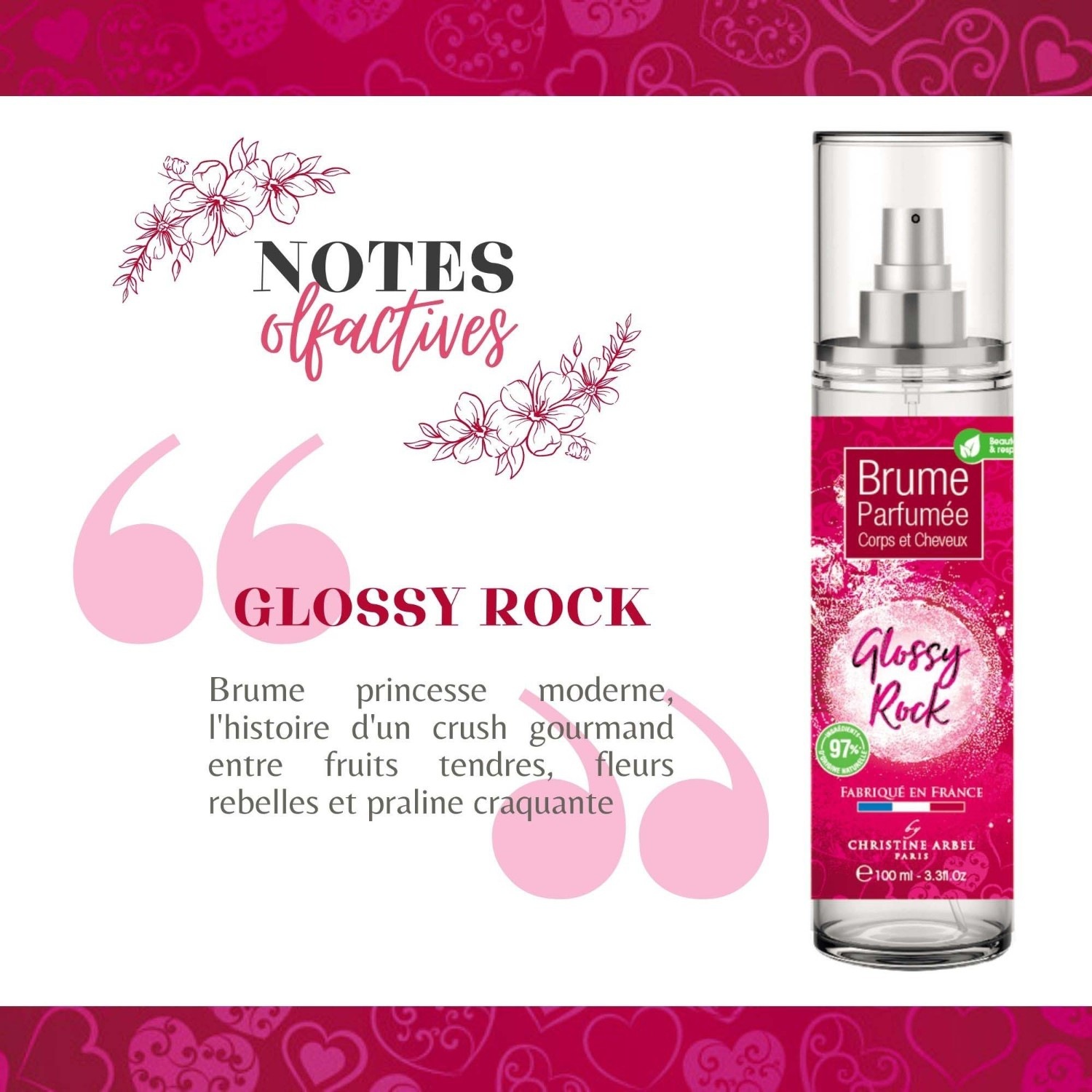 Christine Arbel Brume Corps et Cheveux GLOSSY ROCK 100ml