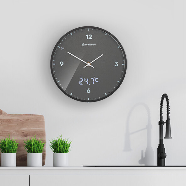 MyTime LEDsec wall clock, anthracite