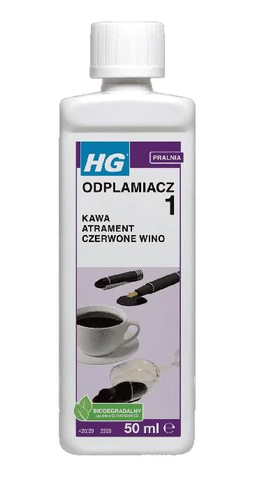 HG Odplamiacz usuwający plamy z kawy, herbaty, kakao, keczupu, owoców, czerwonego wina etc. 50 ml