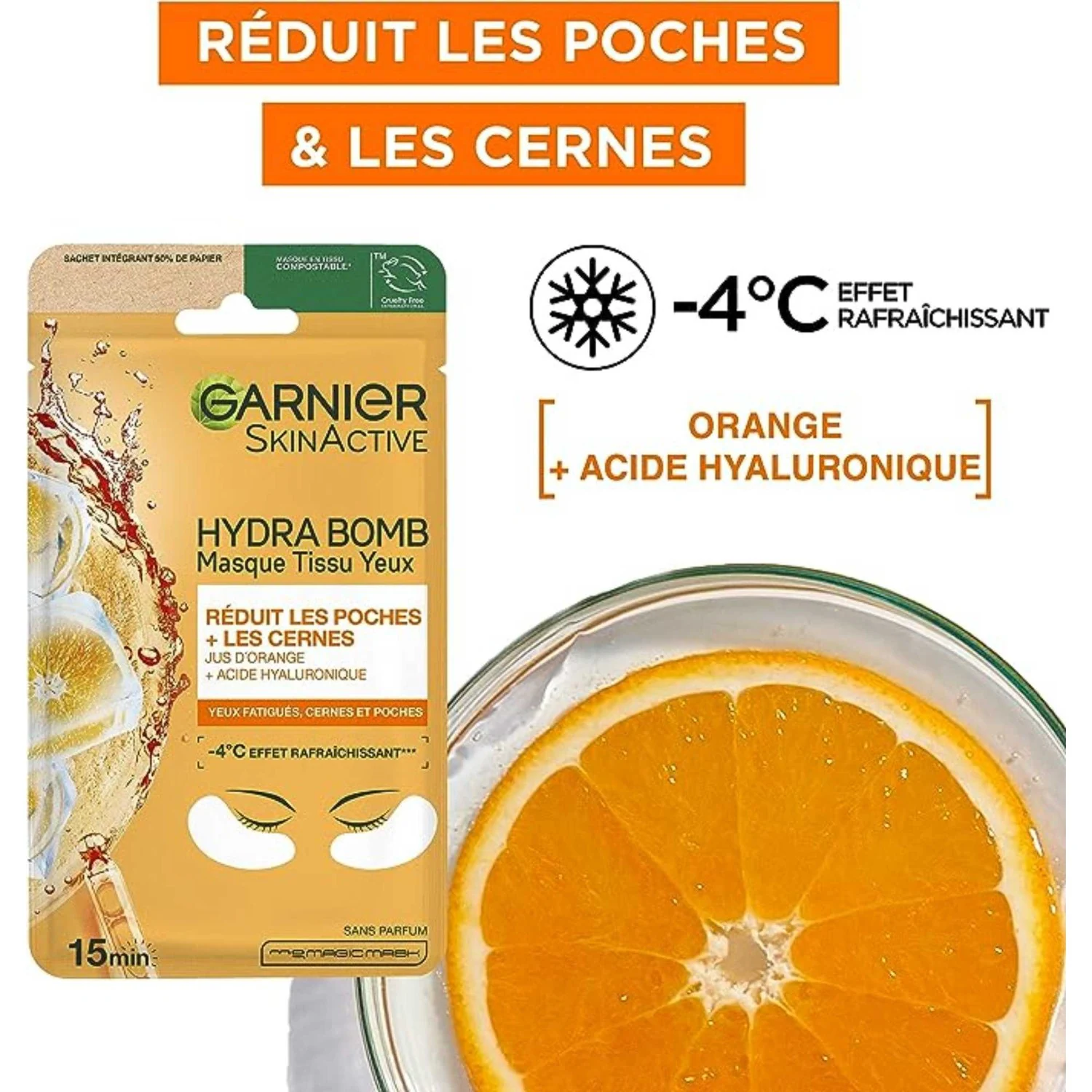 Garnier Collection 5 masques tissus - soin visage et yeux - éclat, repulpant, anti-fatigue, lissant