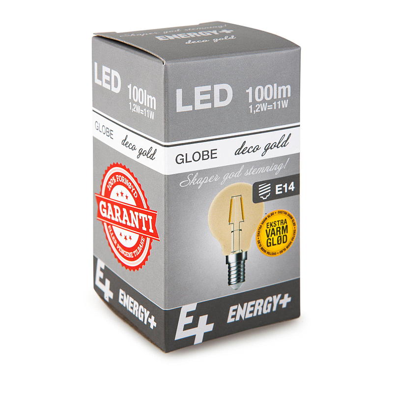 Energi Dekorativ LED-pære 100 lm Gull globe E14 G45
