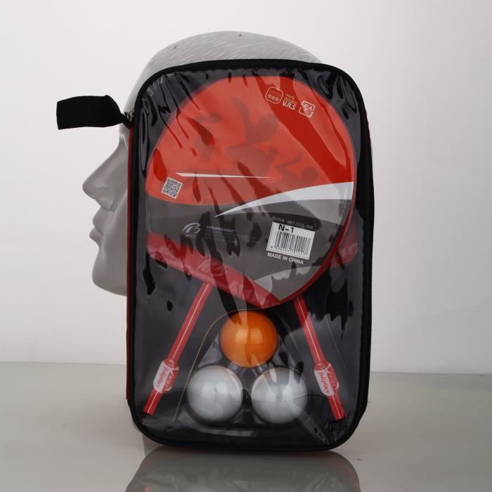 Ping Pong Paddle Set, Table Tennis Set, 2 Poplar Wood Ping Pong Paddles + 3 Balls + 1 Bag