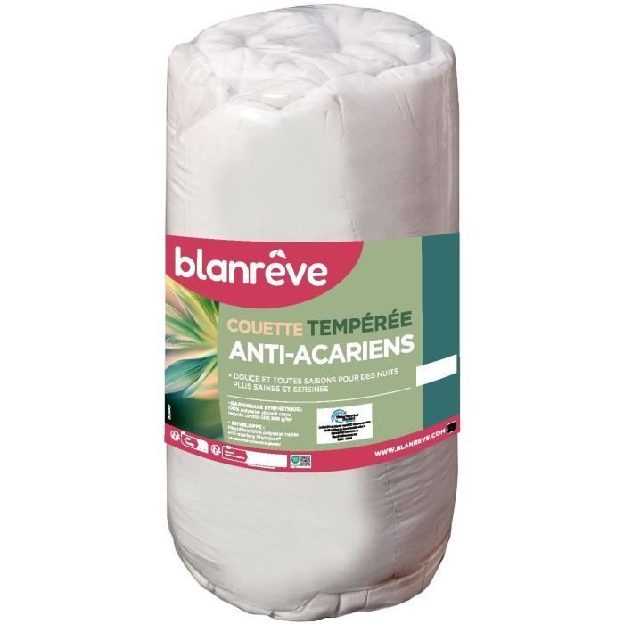 Edredón de peso medio, antiácaros - 300 g/m² - BLANREVE - 140 x 200 cm - Blanco