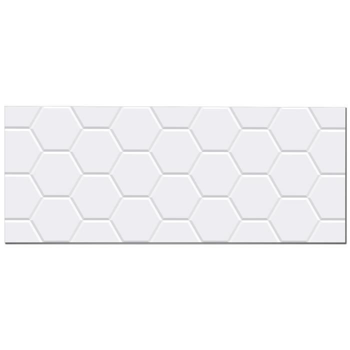 Panorama Adhesive Kitchen Splashback, White Hexagonal Tile, 40x300 cm - Adhesive Splashback for Kitchen - Kitchen Wall Protector