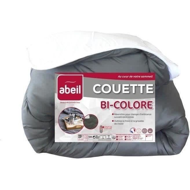 Piumino caldo bicolore ABEIL - 140 x 200 cm - Bianco e grigio