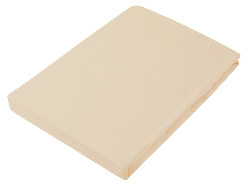 Prześcieradło z gumką Tess jersey 90x200 cm beżowe