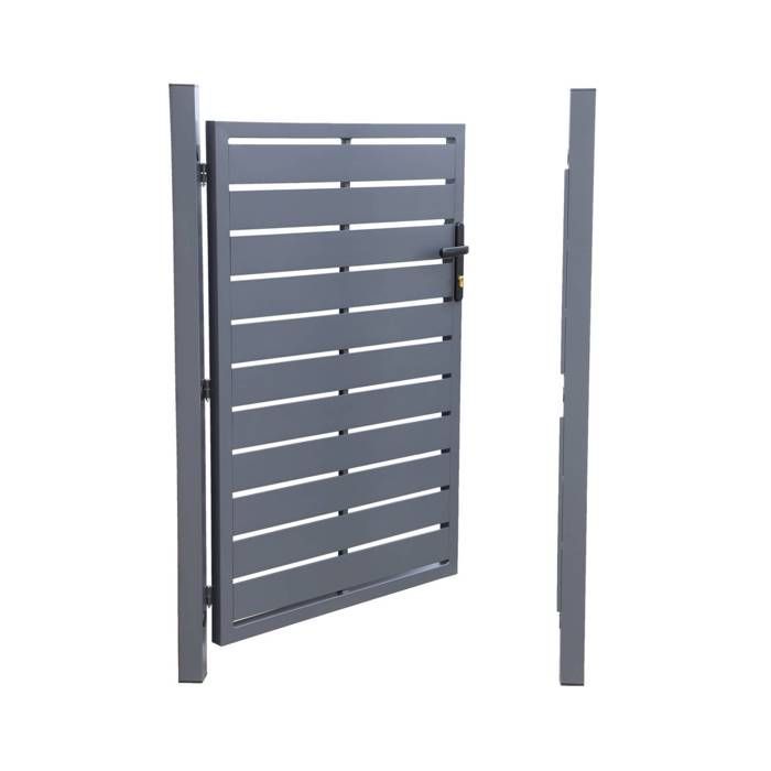 Aluminum garden swing gate with lock and handle. Aluminum gate 100x146cm