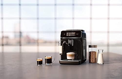 Philips 2200 Serie Volautomatische Espressomachine - LatteGo Melkschuimer, 3 Koffiesoorten, Intuïtief Touchscreen, Zwart, (EP2230/14)