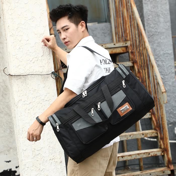 Bolsa de viaje - Oxford de alta calidad - Gran capacidad - Para hombre - Gris
