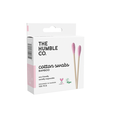 Hisopos de algodón de bambú rosa Humble Co. 100 unidades 100 unidades