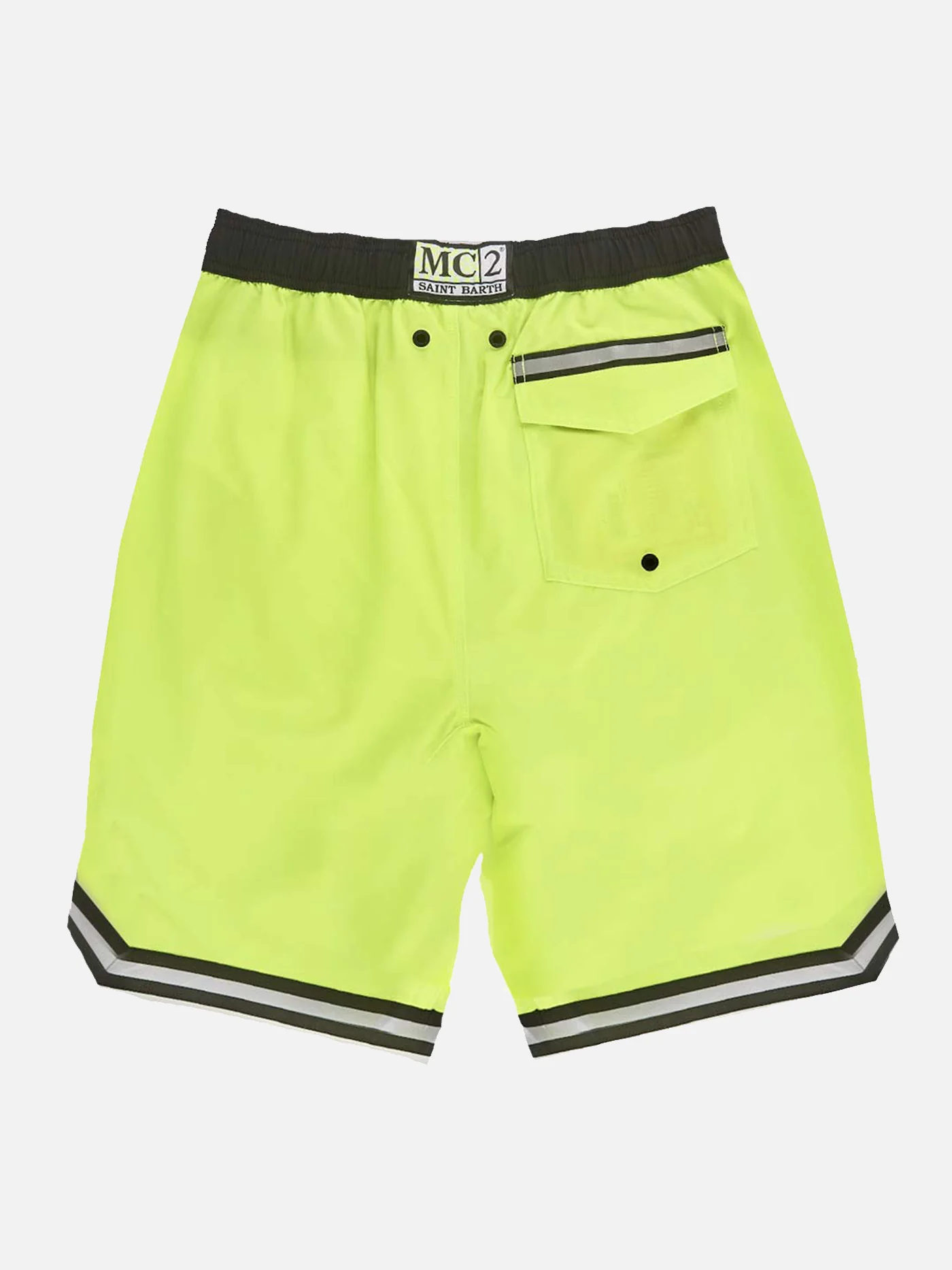 Neongelber Badeanzug im Surf-Stil