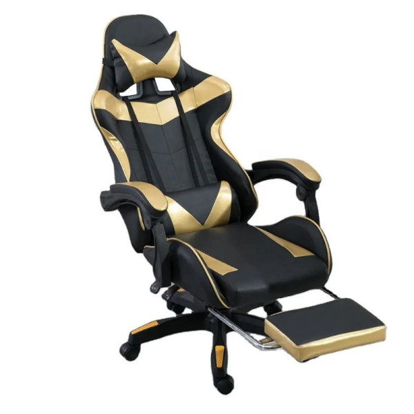 Fotel gamingowy Games złoty/cz