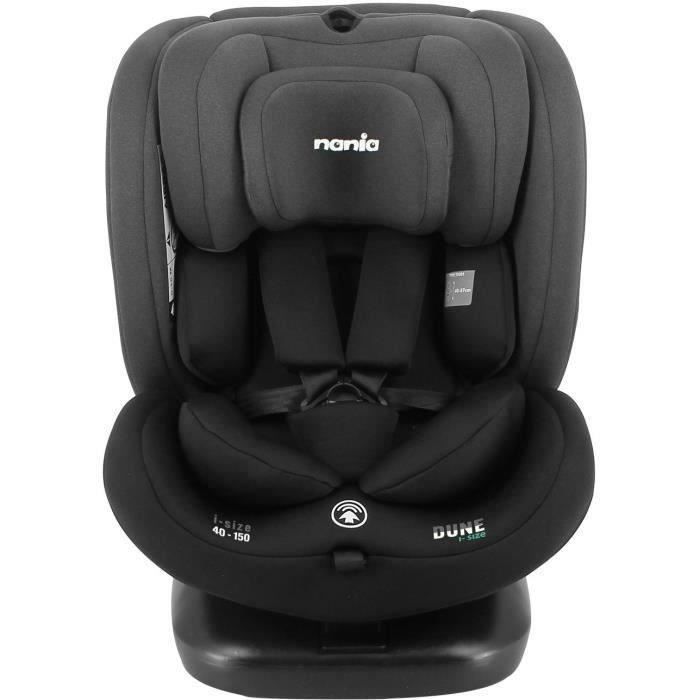 NANIA Siège auto isofix DUNE, Groupe 0/1/2/3, de 0 à 10 ans, 0-36 kg, 40-150 cm, R 129 – Têtière réglable - Inclinable - Pivotant -